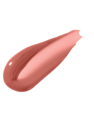 A smear of Gloss Bomb Heat lip gloss in the shade Fu$$y Heat on a white background.